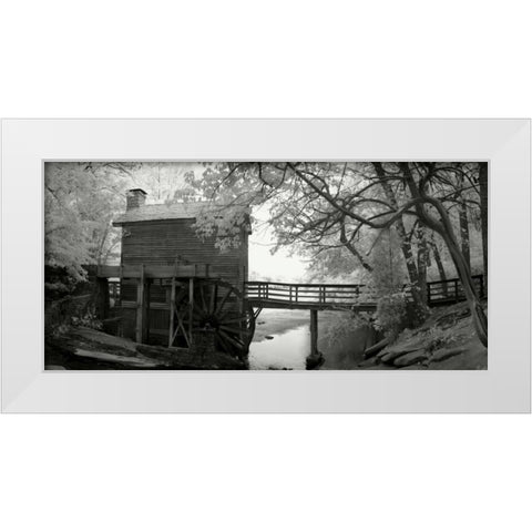 Stone Mountain Mill White Modern Wood Framed Art Print by Johnson, George