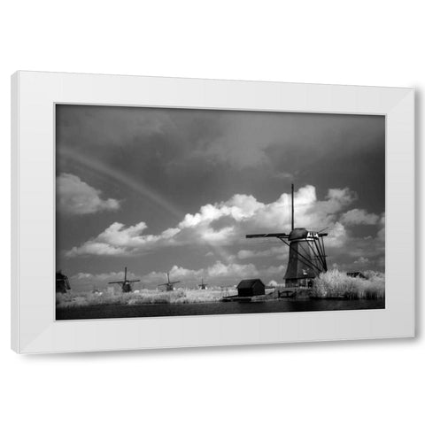 Windmill I White Modern Wood Framed Art Print by Johnson, George