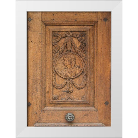 Regensburg Carved Door White Modern Wood Framed Art Print by Johnson, George
