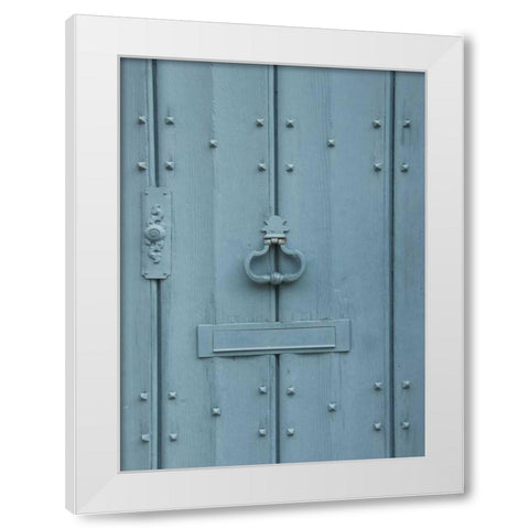 Brugge Blue Door White Modern Wood Framed Art Print by Johnson, George