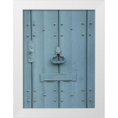 Brugge Blue Door White Modern Wood Framed Art Print by Johnson, George
