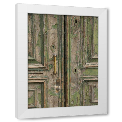 Venice Green Door White Modern Wood Framed Art Print by Johnson, George