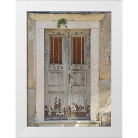 Dubrovnik Wood Door White Modern Wood Framed Art Print by Johnson, George