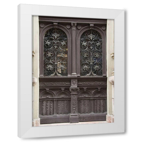 Budapest Double Door White Modern Wood Framed Art Print by Johnson, George