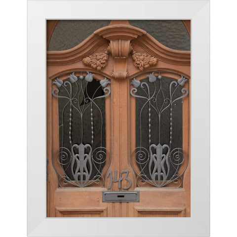 Miltenberg Door White Modern Wood Framed Art Print by Johnson, George