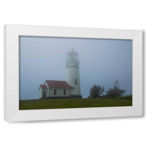 Cape Blanco Lighthouse White Modern Wood Framed Art Print by Johnson, George