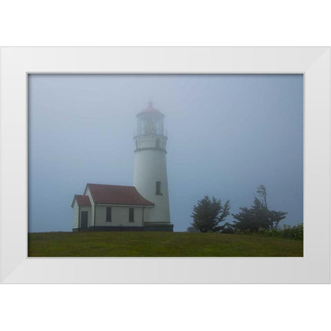Cape Blanco Lighthouse White Modern Wood Framed Art Print by Johnson, George