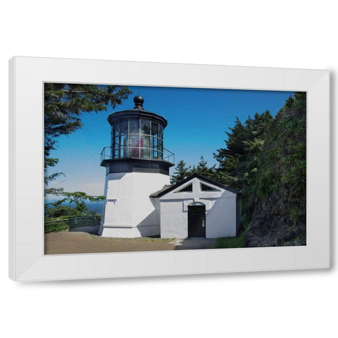 Cape Mears Lighthouse White Modern Wood Framed Art Print by Johnson, George