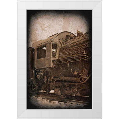 Hog Heads Office White Modern Wood Framed Art Print by Johnson, George