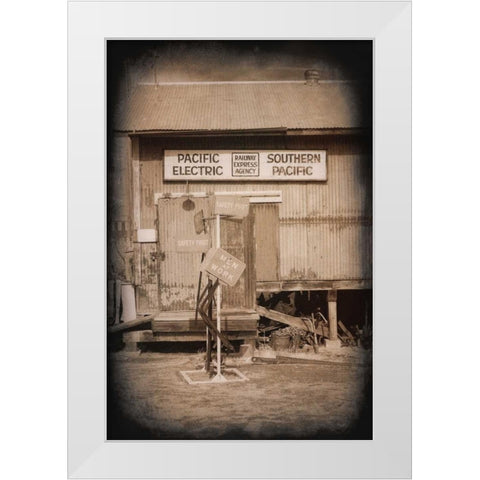 Men at Work White Modern Wood Framed Art Print by Johnson, George