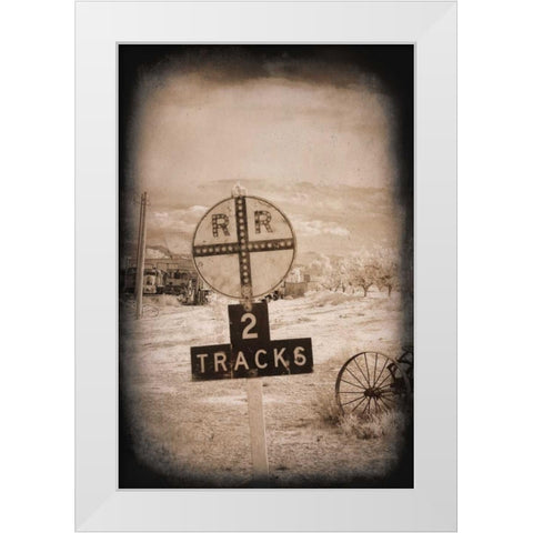 Two Tracks White Modern Wood Framed Art Print by Johnson, George