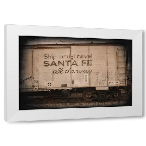Santa Fe All the Way White Modern Wood Framed Art Print by Johnson, George