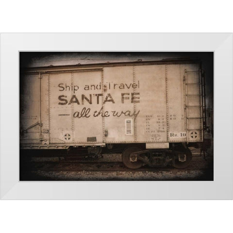 Santa Fe All the Way White Modern Wood Framed Art Print by Johnson, George