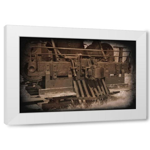 Old Cowcatcher White Modern Wood Framed Art Print by Johnson, George