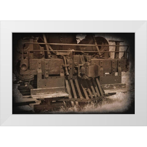 Old Cowcatcher White Modern Wood Framed Art Print by Johnson, George