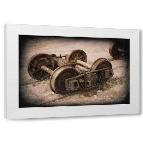 Four Wheel Truck White Modern Wood Framed Art Print by Johnson, George