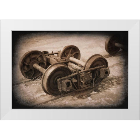 Four Wheel Truck White Modern Wood Framed Art Print by Johnson, George