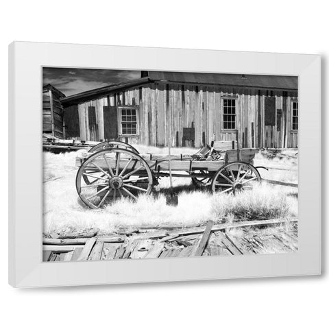 Bodie Wagon White Modern Wood Framed Art Print by Johnson, George