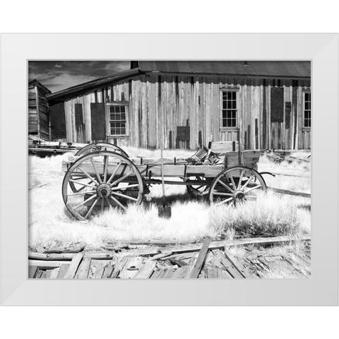 Bodie Wagon White Modern Wood Framed Art Print by Johnson, George