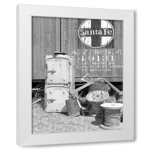Santa Fe Out of Service White Modern Wood Framed Art Print by Johnson, George