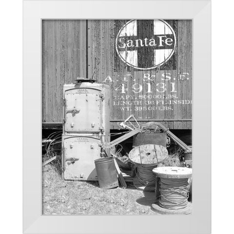 Santa Fe Out of Service White Modern Wood Framed Art Print by Johnson, George