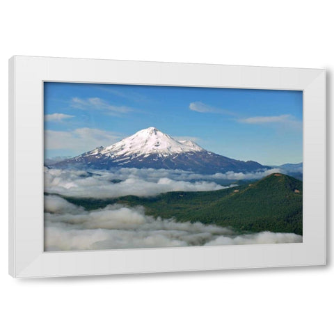 Mt. Shasta White Modern Wood Framed Art Print by Kidd, Brian