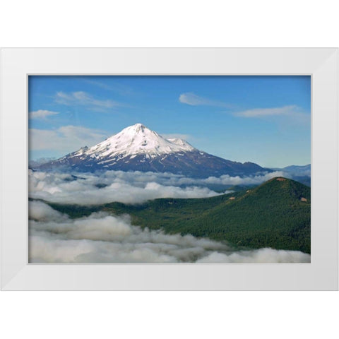 Mt. Shasta White Modern Wood Framed Art Print by Kidd, Brian