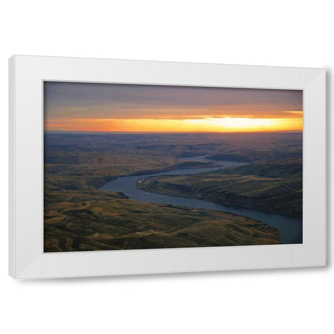 Snake River II White Modern Wood Framed Art Print by Kidd, Brian