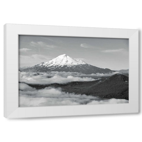 BW Mt. Shasta White Modern Wood Framed Art Print by Kidd, Brian