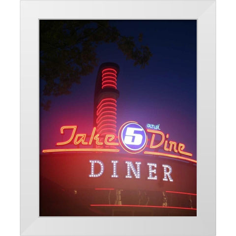 Dine Out III White Modern Wood Framed Art Print by Larson, Scott