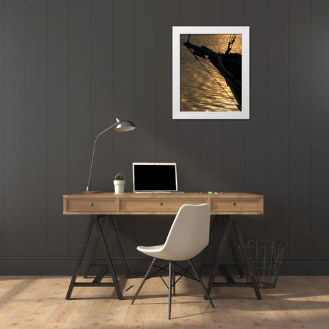 Sunset Sail I White Modern Wood Framed Art Print by Larson, Scott