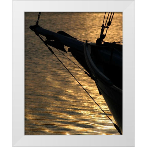 Sunset Sail I White Modern Wood Framed Art Print by Larson, Scott