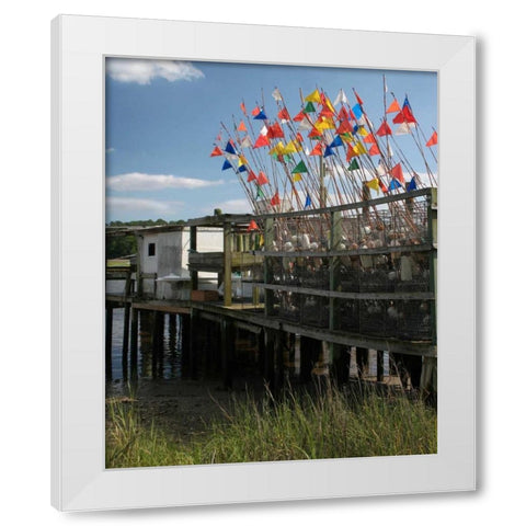 Estuary I White Modern Wood Framed Art Print by Larson, Scott