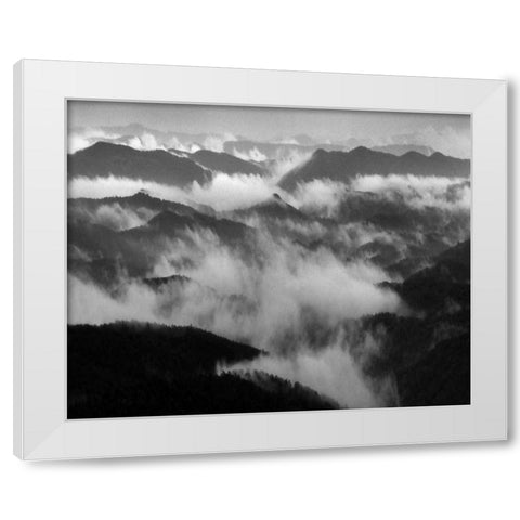 Smokey Mountains II White Modern Wood Framed Art Print by Larson, Scott