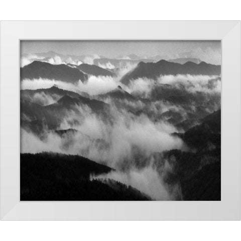 Smokey Mountains II White Modern Wood Framed Art Print by Larson, Scott