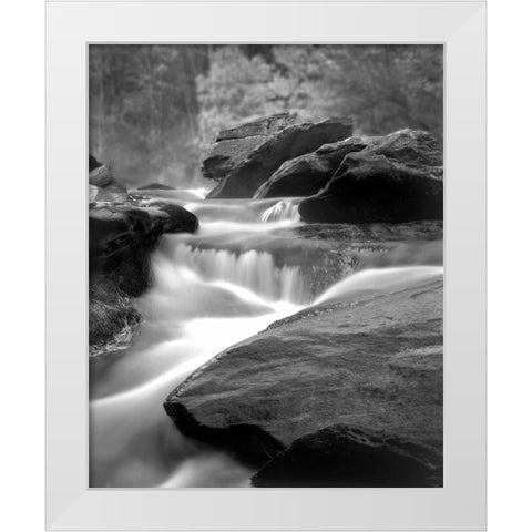 Moving Water IV White Modern Wood Framed Art Print by Larson, Scott