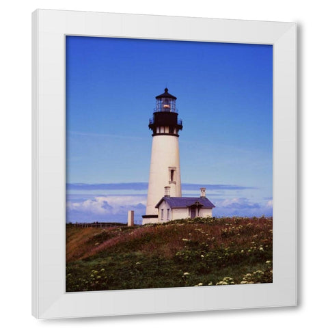 Newport Lighthouse White Modern Wood Framed Art Print by Leahy, Ike