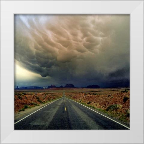 Monument Valley III White Modern Wood Framed Art Print by Leahy, Ike