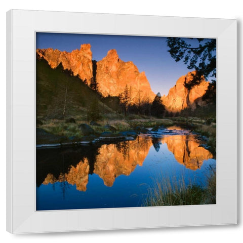 Smith Rock State Park White Modern Wood Framed Art Print by Leahy, Ike