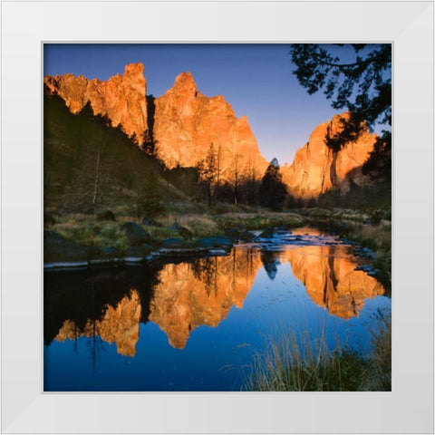 Smith Rock State Park White Modern Wood Framed Art Print by Leahy, Ike