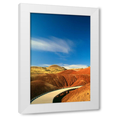 Painted Hills White Modern Wood Framed Art Print by Leahy, Ike