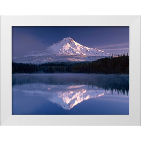 Mt. Hood I White Modern Wood Framed Art Print by Leahy, Ike