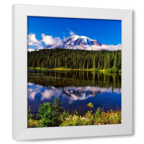Mt. Rainer II White Modern Wood Framed Art Print by Leahy, Ike
