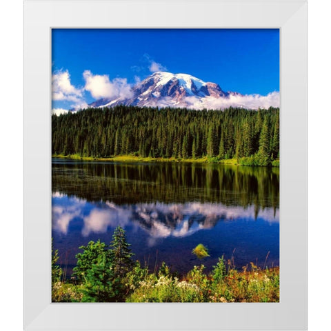 Mt. Rainer II White Modern Wood Framed Art Print by Leahy, Ike