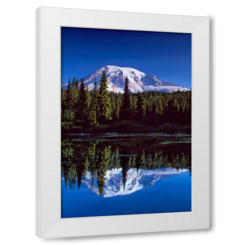 Mt. Rainier III White Modern Wood Framed Art Print by Leahy, Ike