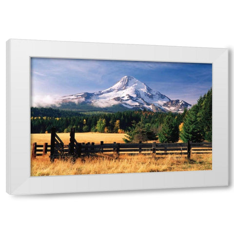 Mt. Hood X White Modern Wood Framed Art Print by Leahy, Ike