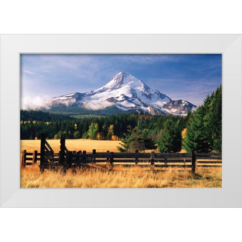 Mt. Hood X White Modern Wood Framed Art Print by Leahy, Ike