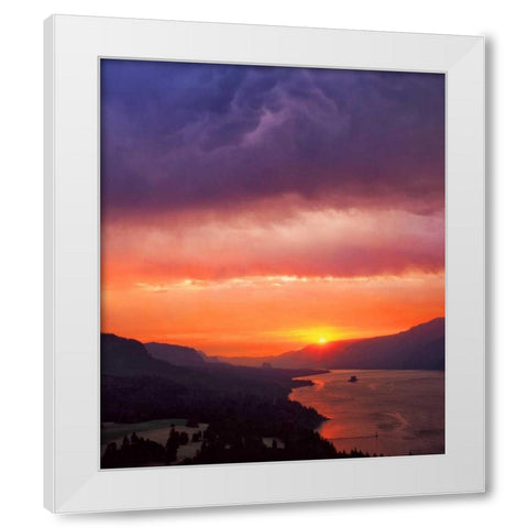 Columbia River Gorge III White Modern Wood Framed Art Print by Leahy, Ike