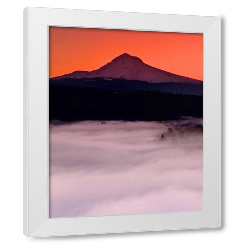 Mt. Hood XX White Modern Wood Framed Art Print by Leahy, Ike