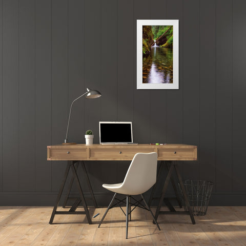 Punch Bowl Falls White Modern Wood Framed Art Print by Leahy, Ike